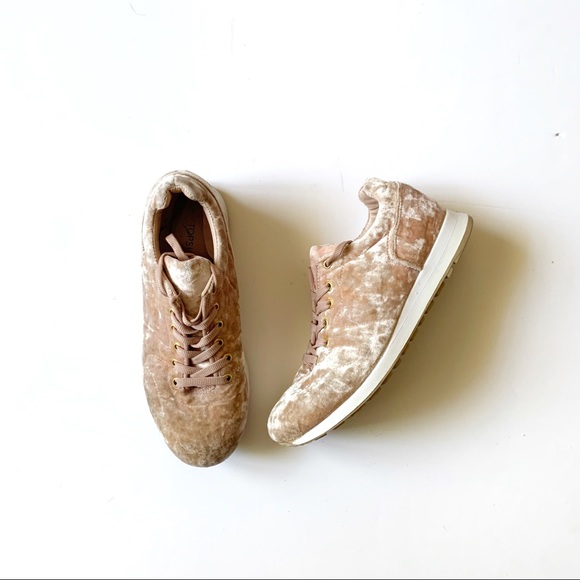 Topshop Shoes - Top Shop Pink Crushed Velvet Round Toe Lace Up Sneakers